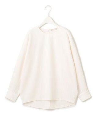 ICB L 【洗える】ジョーゼットジャージー 異素材コンビプルオーバー オフホワイト系