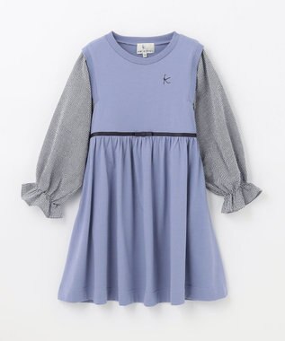 組曲 KIDS 【150-160cm】シェイプドカット ワンピース ブルーガーデン系