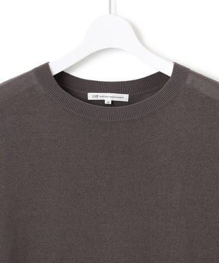 23区 L 【洗える】レイヤードデザイン ニット ブラウン×サックスストライプ