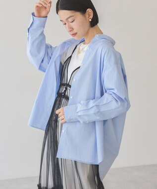 AMERICAN HOLIC イージーケアブロードシャツ Stripe Sax