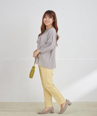 Tiaclasse 【洗える】ラグランタックブラウス グレー
