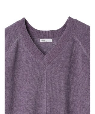 CRAFT STANDARD BOUTIQUE 洗えるコードモールＶネックプルオーバー Purple