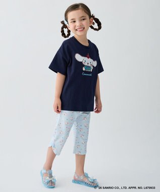 ANY KIDS 【サンリオキャラクターズ×ANY KIDS】ひんやり ミラクルスパンコール Tシャツ シナモロール×ネイビー