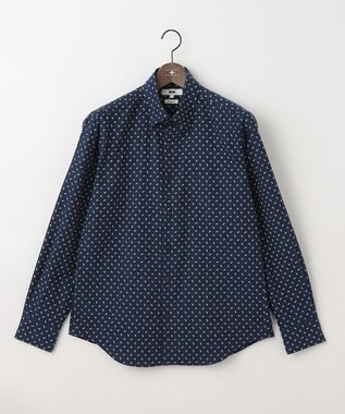 JOSEPH ABBOUD 【オーガニックコットン】フランネルペイズリー柄プリント シャツ ネイビー系5