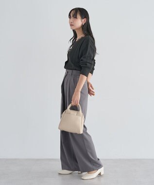 Green Parks レースドッキングニットカーディガン Black