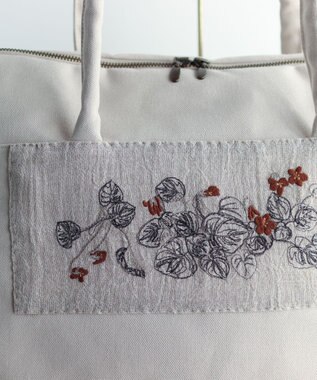 スミレの押し花刺繍バッグ big size / AND WOOL | ファッション通販 