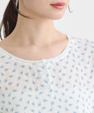 earth music&ecology 【WEB限定】アイレットジャカードタイトプルオーバー Flower yellow