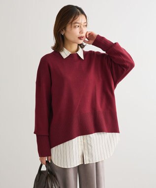 Green Parks ふわもっちニットプルオーバー Bordeaux