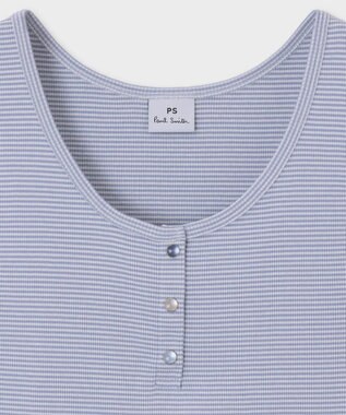 Paul Smith マルチカラーボタン ボーダー タンクトップ グレイッシュブルー