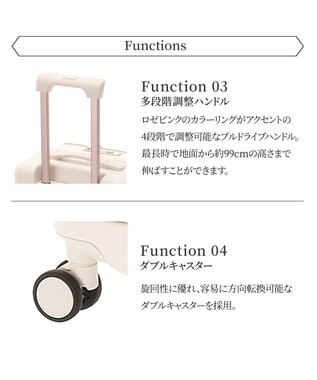 ACE BAGS & LUGGAGE Jewelna Rose エルダートローリー 機内持込 ボトルホルダー付 34~41L 05401 ジュエルナローズ オフホワイト