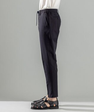 JOSEPH HOMME 新型・新柄【洗える/ストレッチ/シワになりにくい/セットアップ対応可】クールドッツストレッチ ドロスト付テーパードパンツ / PEGG CONVERTIBLE ネイビー系