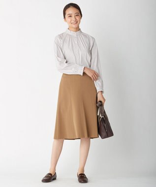 J.PRESS LADIES L 【スーツ対応】T／Rアルガンシルク スカート キャメル系