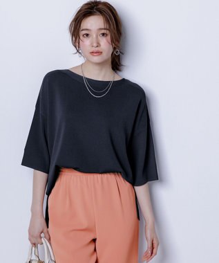 【接触冷感・UVカット・洗える】ビューティクールボートネック プルオーバー