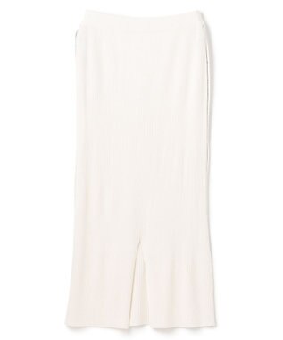 BEIGE， 【洗える】LAURA / Iラインリブスカート Ecru×Black