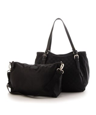 Y'SACCS ポーチ付きドットジャカードトート ブラック