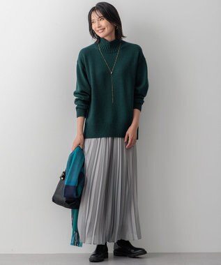 23区 カシミヤ チェック マフラー ブルー系