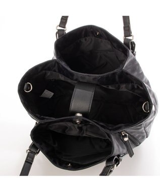 Y'SACCS ポーチ付きドットジャカードトート ブラック