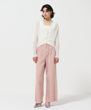 GRACE CONTINENTAL リブシアーニットカーディガン ホワイト