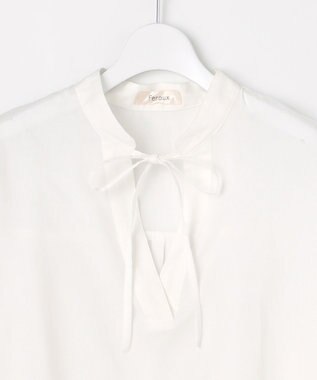Feroux 【洗える】カフタンシャツ ブラウス ホワイト系