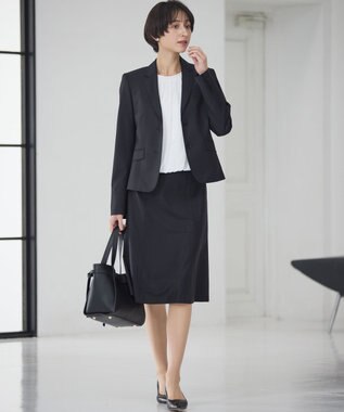 23区 S 【洗える】シルキーデシン ボールチェーン バルーン ブラウス ホワイト系