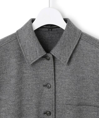 23区 【滝沢眞規子さん着用/VERY掲載/洗える】ウールミルドジャージー シャツ グレー系