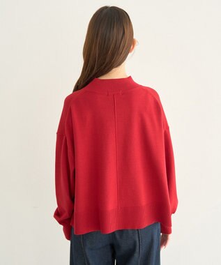 earth music&ecology 【毛玉防止 / 洗濯機洗い可】選べる丈ハイネックニット Red