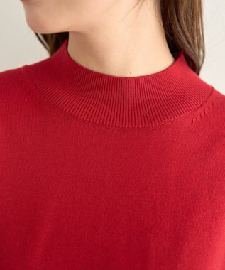 earth music&ecology 【毛玉防止 / 洗濯機洗い可】選べる丈ハイネックニット Red