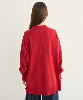 earth music&ecology 【毛玉防止 / 洗濯機洗い可】選べる丈ハイネックニット Red