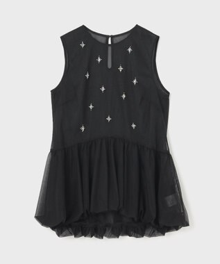 GRACE CONTINENTAL バルーンチュールトップ ブラック