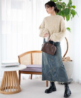 WEGO ブラッシュニットショートプルオーバー ベージュ