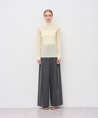 uncrave シアーニット コンビトップス クリームイエロー