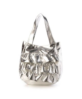 UNBILLION カシュカシュ cachecache / 合皮フリルトートバッグ シルバー