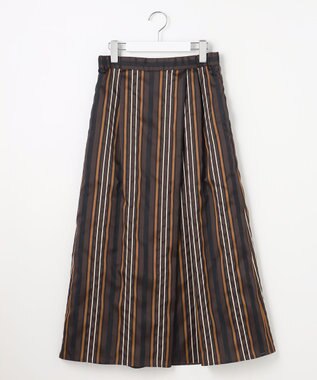 自由区 マルチストライプジャカード スカート ブラウン系