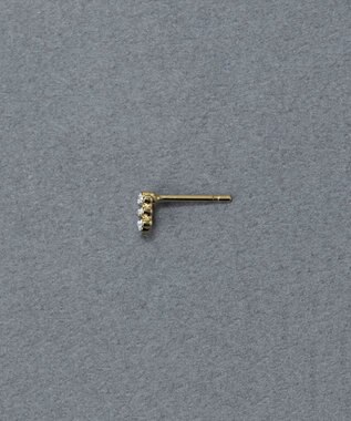 Phoebe 〈金属アレルギー対応〉タイニーレクタングルビジューピアス(片耳)　小粒/小さい/小さめ/セカンドホール ゴールド