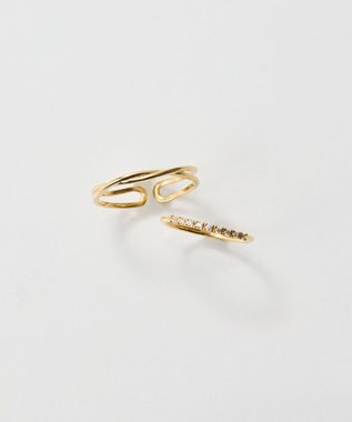 Phoebe 2setラインビジューリング ゴールド