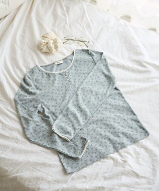 earth music&ecology 【WEB限定】アイレットジャカードタイトプルオーバー Flower yellow