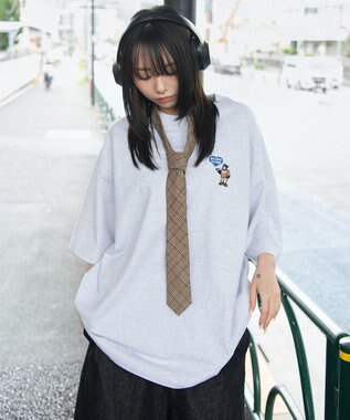 WEGO 【ユニセックス着用ITEM/SMLサイズ展開】別注BENDAVISワンポイントT（SS） アッシュグレー