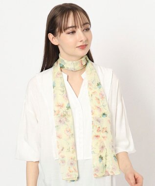 MOONBAT FURLA(フルラ) シルクシフォンロングスカーフ／35×150cm ライトイエロー