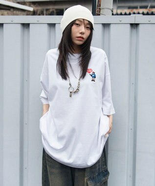 WEGO 【ユニセックス着用ITEM/SMLサイズ展開】別注BENDAVISワンポイントT（SS） ホワイト