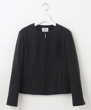 J.PRESS LADIES L 【洗える】シルセームスエード ブルゾン ブラック系