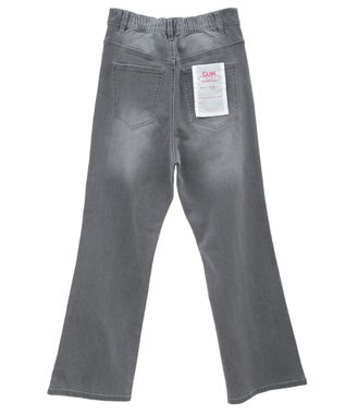 Green Parks ＧＵＭストレッチデニムセンター切替ストレートフレアパ Black