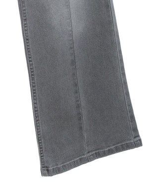 Green Parks ＧＵＭストレッチデニムセンター切替ストレートフレアパ Black