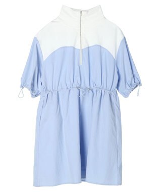 earth music&ecology ハーフＺＩＰミニワンピース Light Blue