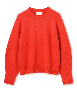 BEIGE， 【洗える】BERTAINA /  配色リンキングクルーネックニット Red Orange×Milk Tea