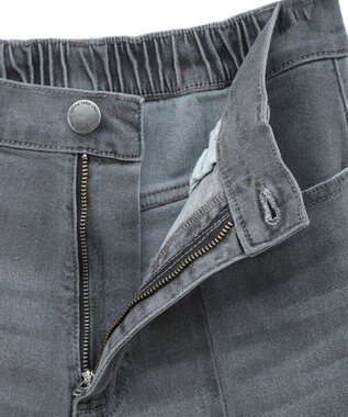 Green Parks ＧＵＭストレッチデニムセンター切替ストレートフレアパ Black