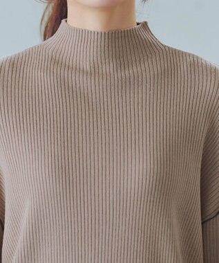 Tiaclasse 配色スリーブリブニットトップス ベージュ