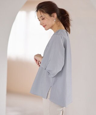 ANY 【洗濯機可】サッカーストライププルオーバー ネイビーストライプ