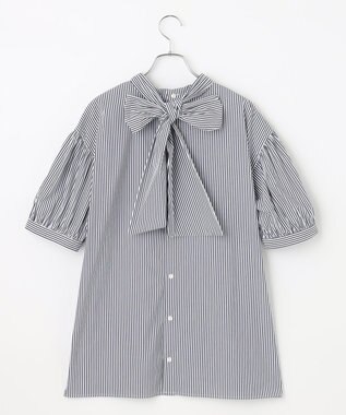 #Newans 【ANSWER for コンサバフェミニン】マルチウェイビッグリボンブラウス ネイビーストライプ系