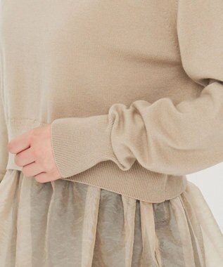 uncrave ウール ナイロン ペプラム ニット（uncrave STANDARD） ベージュ