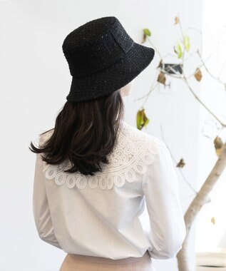 TOCCA 【UV90%以上カット・洗える・サイズ調整可】TWEED BUCKET HAT バケットハット ブラック系